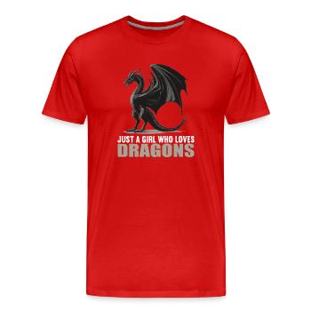 Drachen Drache - Männer Premium Bio T-Shirt - Rot - Vorne - Damien (186cm)