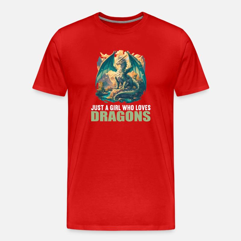 Drachen Drache - Männer Premium Bio T-Shirt - Rot
