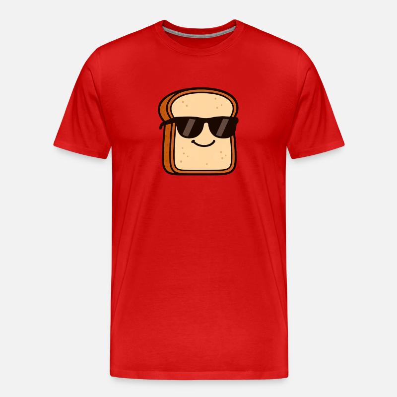 Cooles Brot mit Sonnenbrille - Männer Premium Bio T-Shirt - Rot