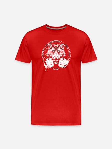 Tiger Boxer Boxing MMA - Men's Premium Organic T-Shirt - red