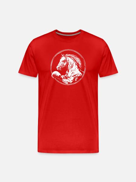 Pferd Boxer Boxen MMA - Männer Premium Bio T-Shirt - Rot