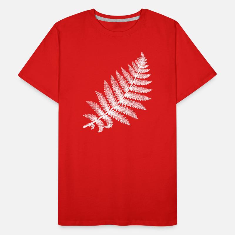 Fern leaf in white silhouette Men's Premium Organic T-Shirt