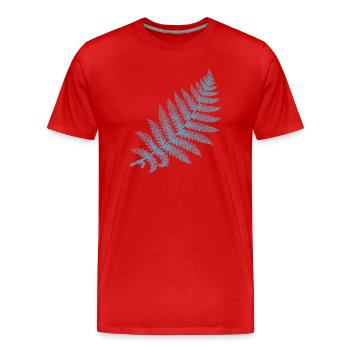 Farn Silhouette Design für Naturliebhaber - Männer Premium Bio T-Shirt - Rot - Vorne - Damien (186cm)
