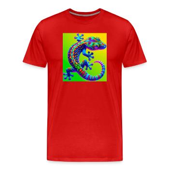 Gecko - Men's Premium Organic T-Shirt - red - Front - Damien (186cm)