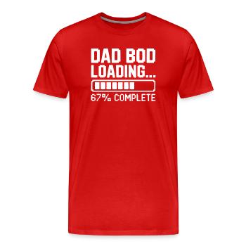 Papa Bod Loading - Männer Premium Bio T-Shirt - Rot - Vorne - Damien (186cm)