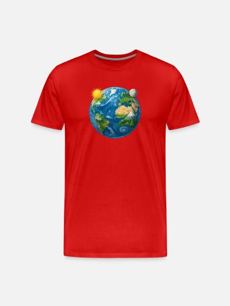 Earth - Earth - Planet Earth Universe - Men's Premium Organic T-Shirt - red