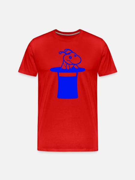 Caterpillar Top Hat Tryllekunstner Troldmand Magisk Trick Sød - Herre Premium T-shirt økologisk - rød