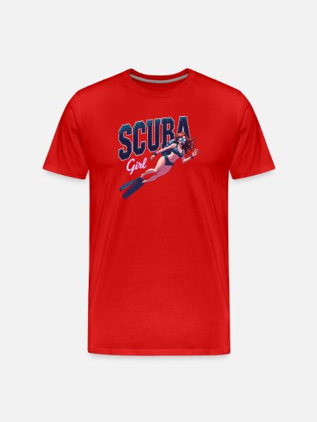 Conception de fille de plongée - T-shirt bio Premium Homme - rouge