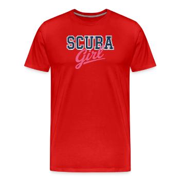 Scuba Girl Design - Männer Premium Bio T-Shirt - Rot - Vorne - Damien (186cm)