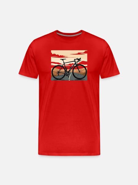 Dynamic bike in sunset - Men's Premium Organic T-Shirt - red
