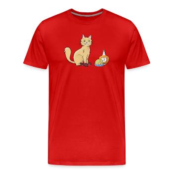 Chat-rentais - T-shirt bio Premium Homme - rouge - Devant - Damien (186cm)