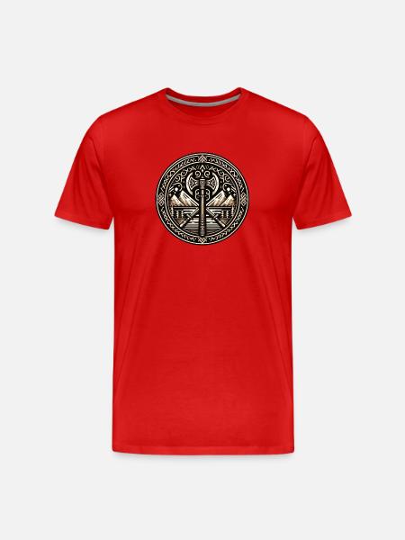 Wilson Vikings Shield Design - Men's Premium Organic T-Shirt - red