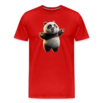 Panda Ours Pandas Géants Panda Géant Mignon Panda Ours Panda - T-shirt bio Premium Homme - rouge - Devant - Damien (186cm)