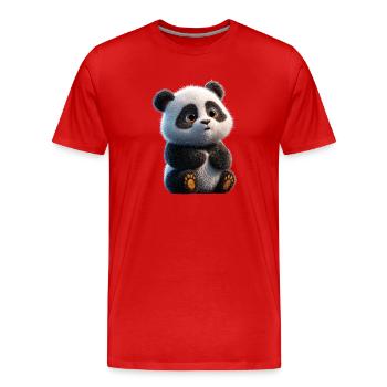 Panda Ours Pandas Géants Panda Géant Mignon Panda Ours Panda - T-shirt bio Premium Homme - rouge - Devant - Damien (186cm)