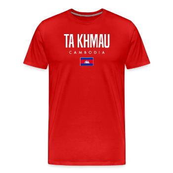 Ta Khmau Cambodge Khmer - T-shirt bio Premium Homme - rouge - Devant - Damien (186cm)