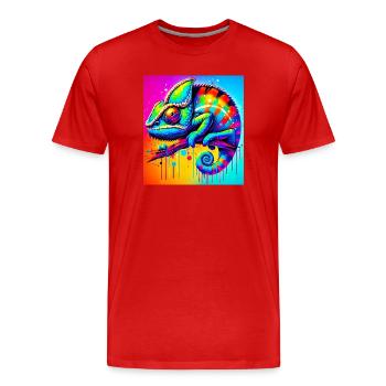 caméléon - T-shirt bio Premium Homme - rouge - Devant - Damien (186cm)