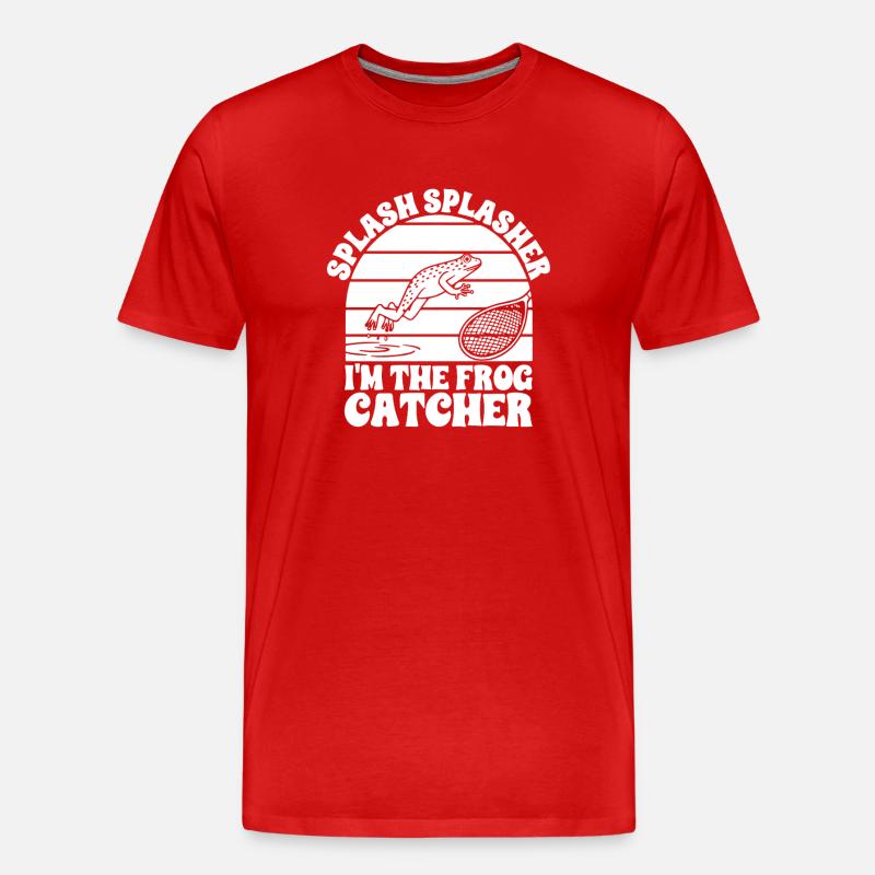 Frog Catcher Splash Splasher Frog - Men's Premium Organic T-Shirt - red