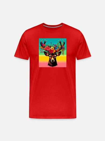 Deer - Men's Premium Organic T-Shirt - red