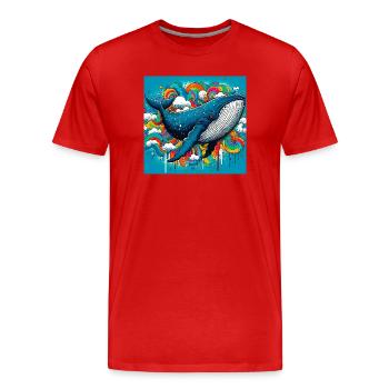 Wal - Männer Premium Bio T-Shirt - Rot - Vorne - Damien (186cm)