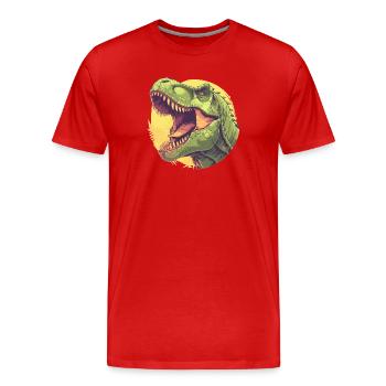 Dino Dinosaure Dinosaure - T-shirt bio Premium Homme - rouge - Devant - Damien (186cm)