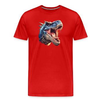 Dino Dinosaure Dinosaure - T-shirt bio Premium Homme - rouge - Devant - Damien (186cm)