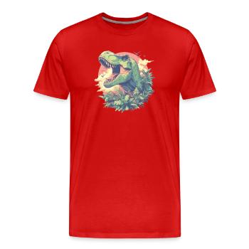 Dino Dinosaure Dinosaure - T-shirt bio Premium Homme - rouge - Devant - Damien (186cm)