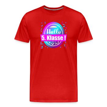 START OF SCHOOL FIFTH GRADERS 5th grade - Men's Premium Organic T-Shirt - red - Front - Damien (186cm)
