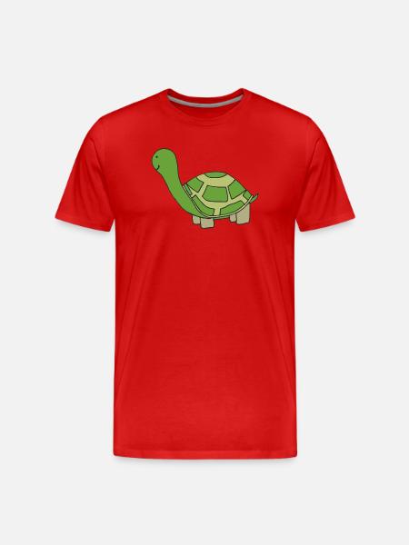 Playful turtle illustration - Men's Premium Organic T-Shirt - red