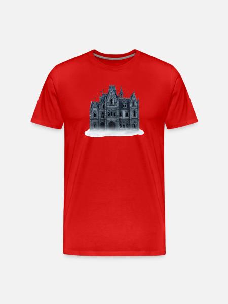 Gothisches Spukhaus Illustration - Männer Premium Bio T-Shirt - Rot