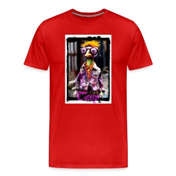 Colorful Artist Doll Cartoon Character - Men's Premium Organic T-Shirt - red - Front - Damien (186cm)