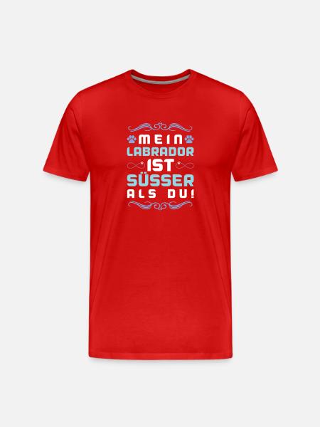labrador hund spruch - Männer Premium Bio T-Shirt - Rot