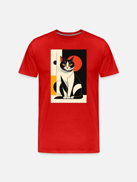Avant-garde Cat R01 - Men's Premium Organic T-Shirt - red