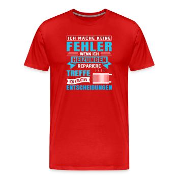 Heating Engineer Heating Construction Plumber Plumber - Men's Premium Organic T-Shirt - red - Front - Damien (186cm)