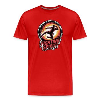 Dynamische Kampfkunst Kampf Illustration - Männer Premium Bio T-Shirt - Rot - Vorne - Damien (186cm)