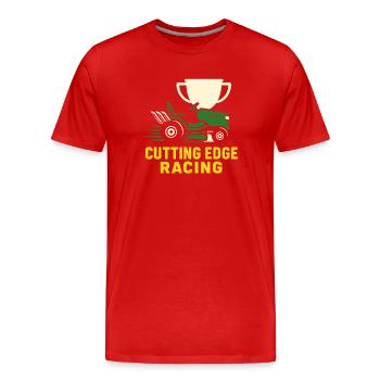 Tondeuse à gazon Tondeuse à gazon Racing Tondeuse à gazon de course - T-shirt bio Premium Homme - rouge - Devant - Damien (186cm)