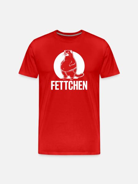 Lustiges Frettchen Essen Bierbauch Fettchen - Männer Premium Bio T-Shirt - Rot