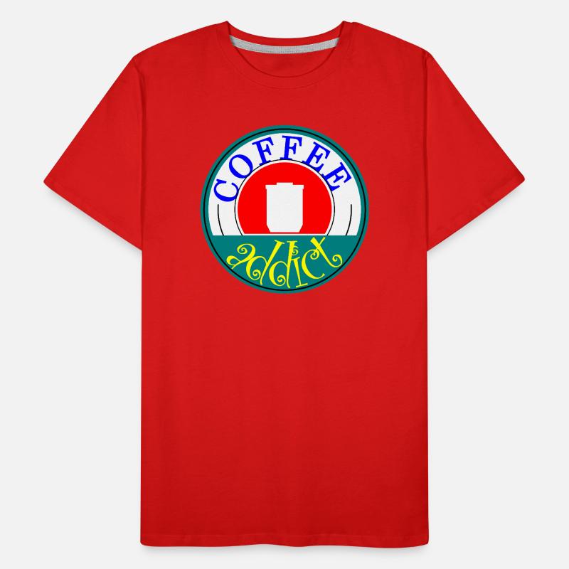 Coffee Addict Retro Badge Design Men's Premium Organic T-Shirt
