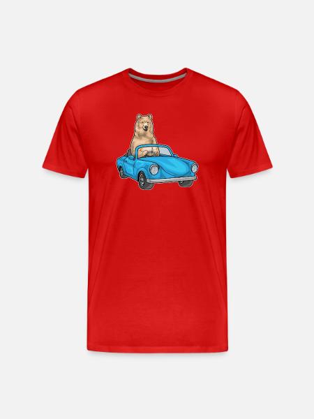 Bear Car - Men's Premium Organic T-Shirt - red