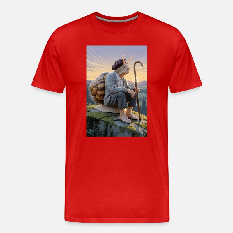 Uralte humanoide Schnecke - Männer Premium Bio T-Shirt - Rot