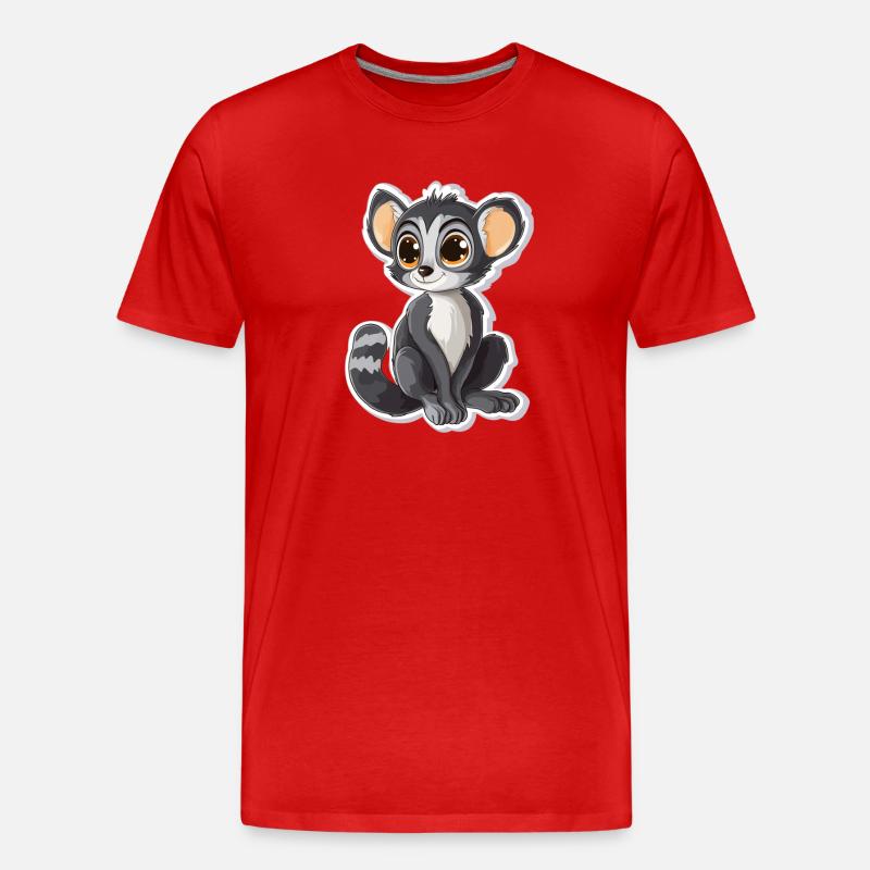 Lemur - Männer Premium Bio T-Shirt - Rot