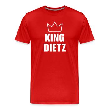Dietz Name with Letter D - King Crown Shirt - Men's Premium Organic T-Shirt - red - Front - Damien (186cm)