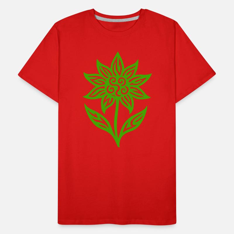 Fleur créative avec motif tribal - couleur variable T-shirt bio Premium Homme