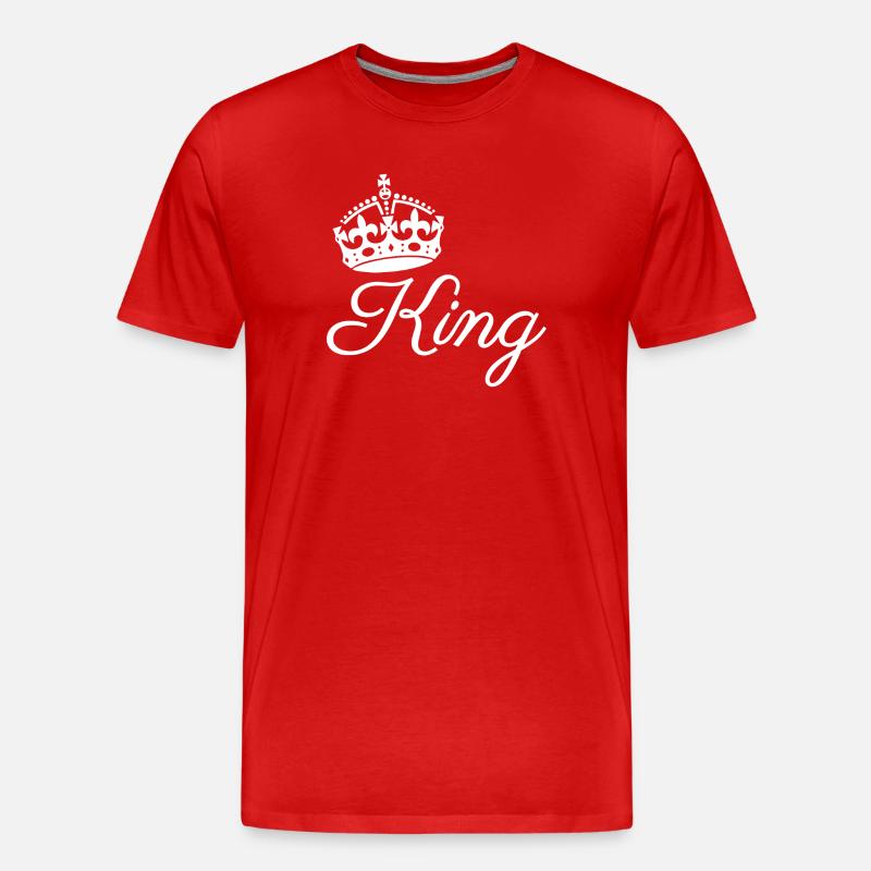 Königliche Krone mit Königstext-Design - Männer Premium Bio T-Shirt - Rot