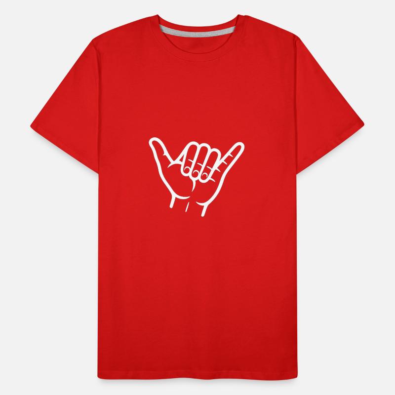 Luminous Hand Gesture Line Art Design Men's Premium Organic T-Shirt
