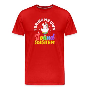 Public Fart Funny Inappropriate - Men's Premium Organic T-Shirt - red - Front - Damien (186cm)