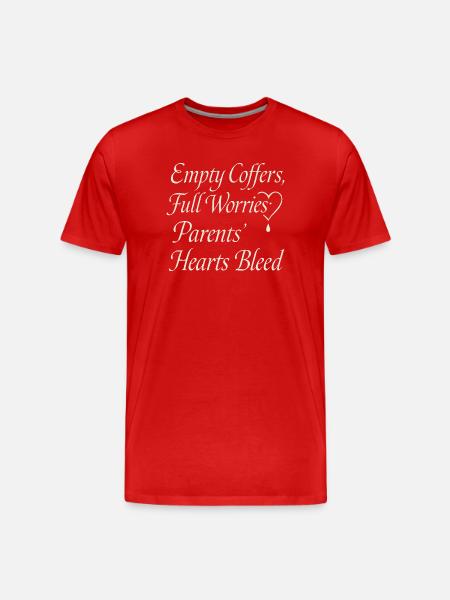 Empty coffers, full of worries - Men's Premium Organic T-Shirt - red