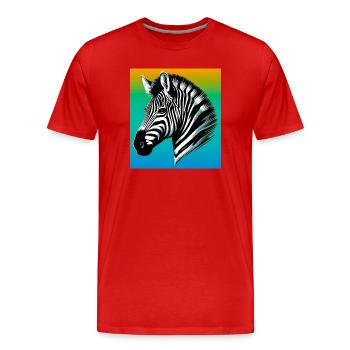 Zebra - Männer Premium Bio T-Shirt - Rot - Vorne - Damien (186cm)