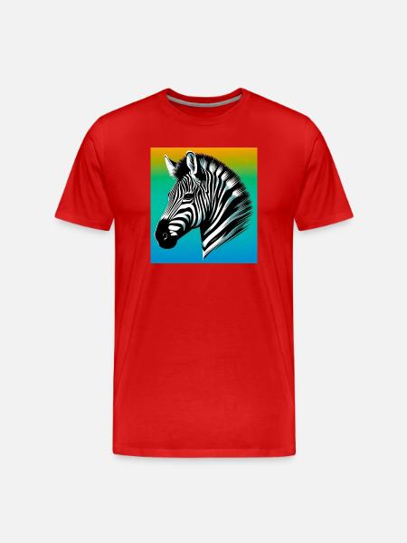 Zebra - Männer Premium Bio T-Shirt - Rot