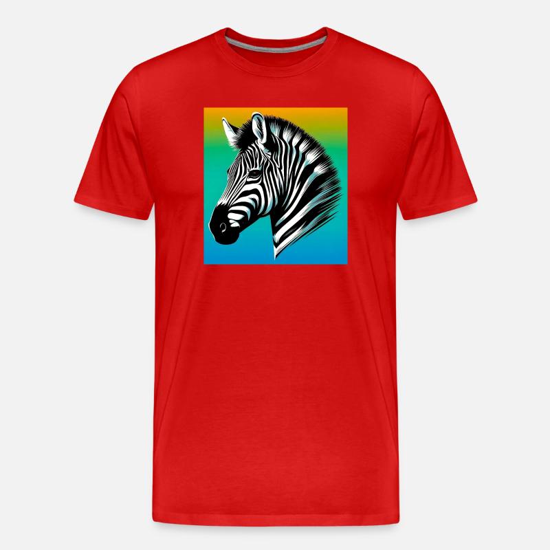 Zebra - Männer Premium Bio T-Shirt - Rot
