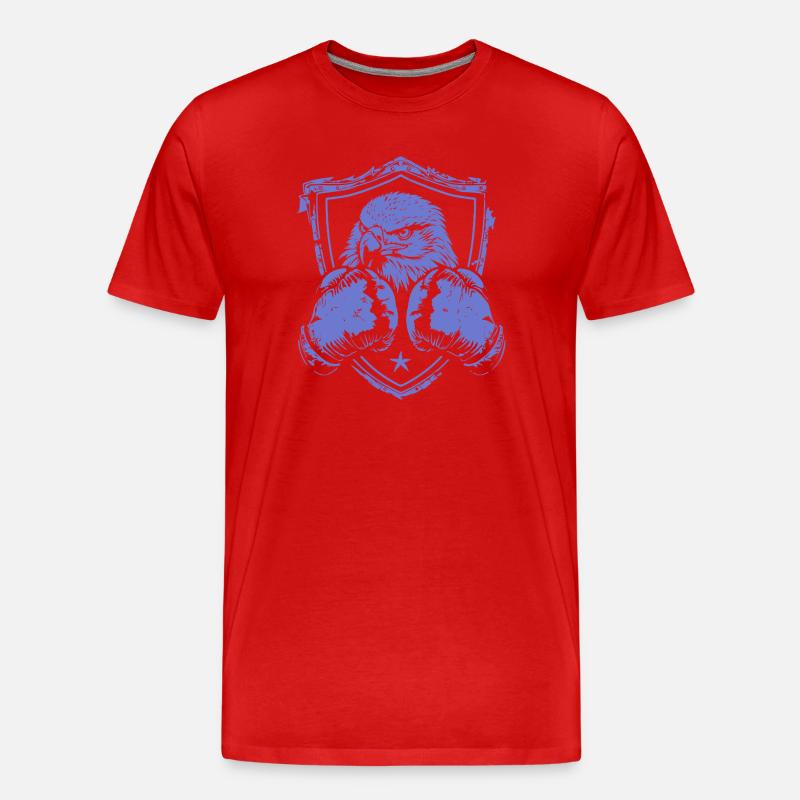 Kämpfender Adler Schild Design - Männer Premium Bio T-Shirt - Rot